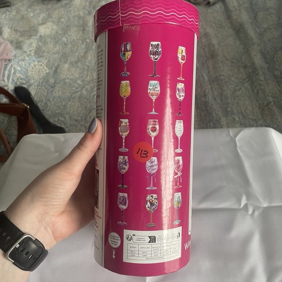 LOLITA HANDPAINTED "BIRTHDAY GIRL" STEMMED WINE GLASS 15OZ - I LOVE MY WINE - Picture 4 of 10